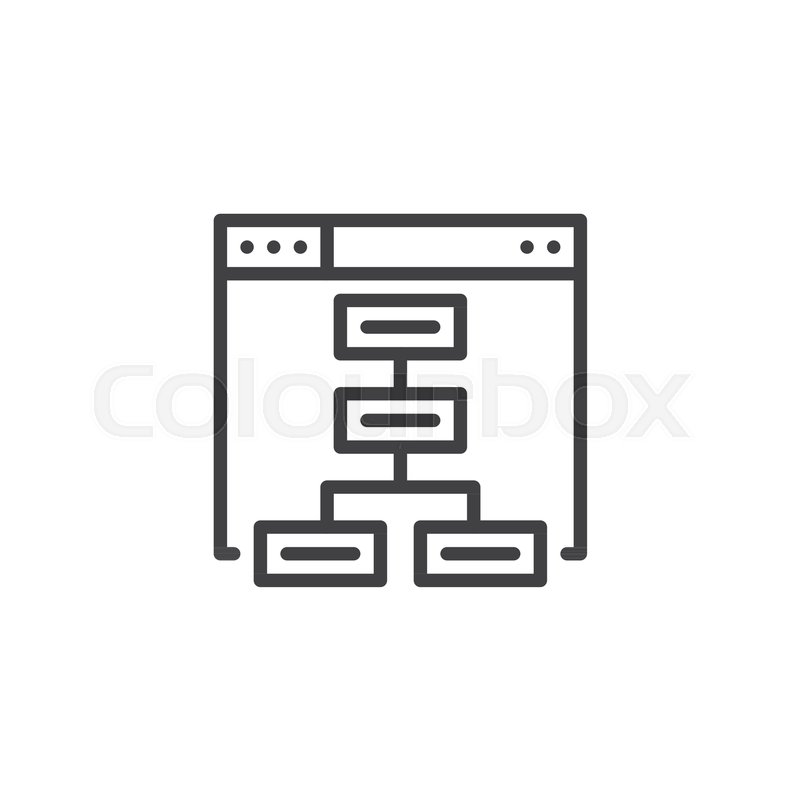 sitemap outline icon linear style sign for mobile concept and web