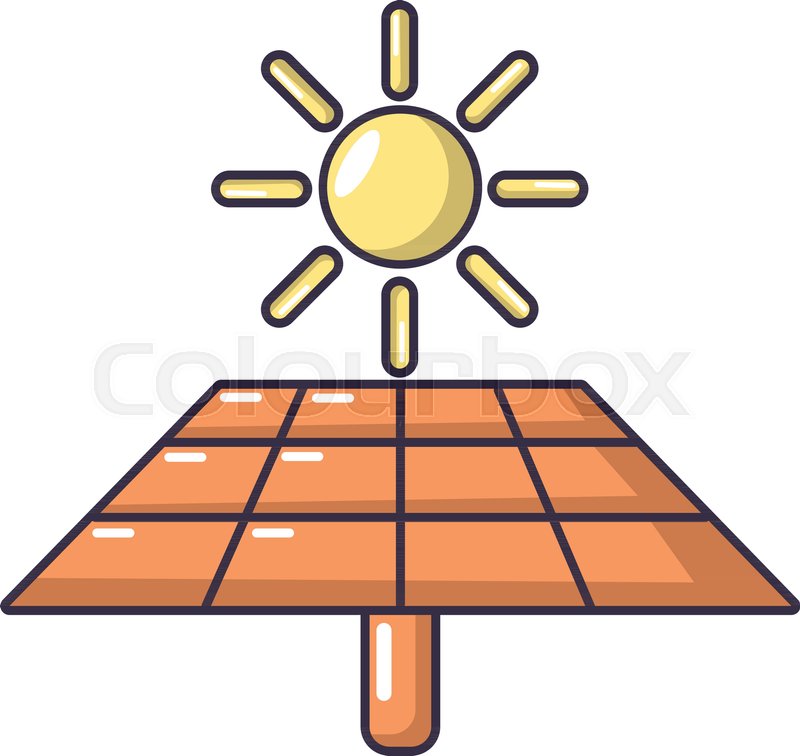 Solar Energy Icon Cartoon Stock Vector Colourbox
