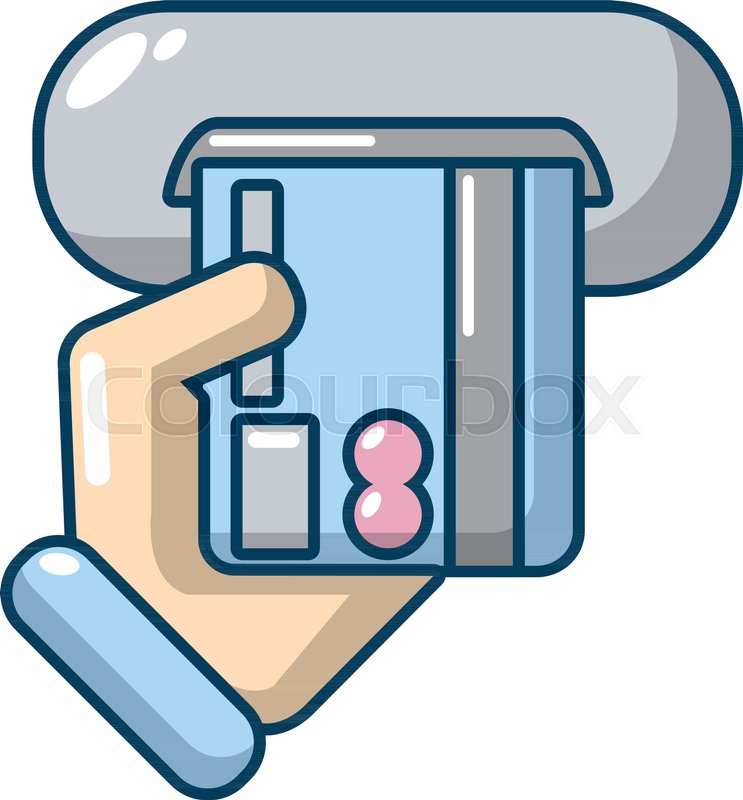 inserting credit card icon cartoon illustration of inserting credit