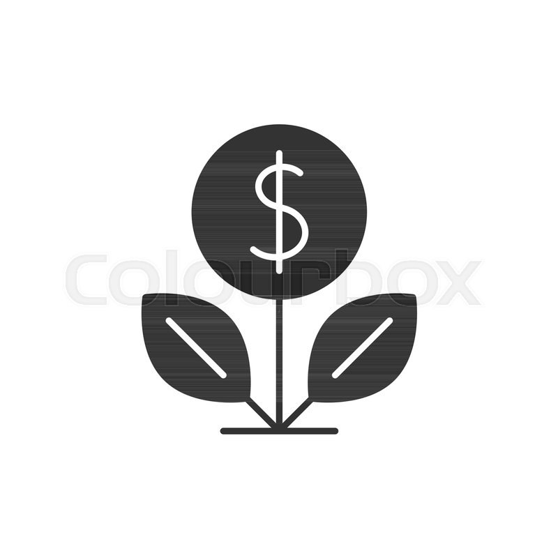 Dollar Tree Black Icon On White Stock Vector Colourbox