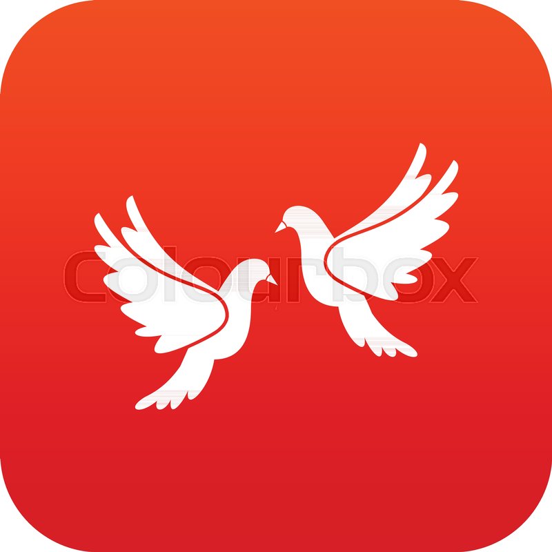 Wedding doves in simple style isolated | Stock vector | Colourbox