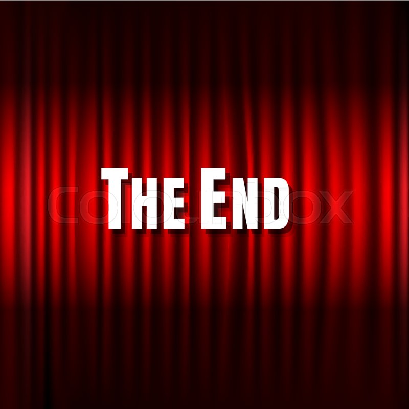 Red Stage Curtain And The End Text | Stock Vector | Colourbox