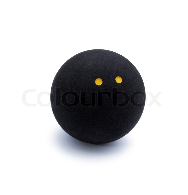 Squash ball with two dots isolated on white Stock Photo Colourbox