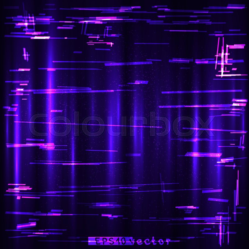 Glitch blue purple and pink light Stock vector Colourbox