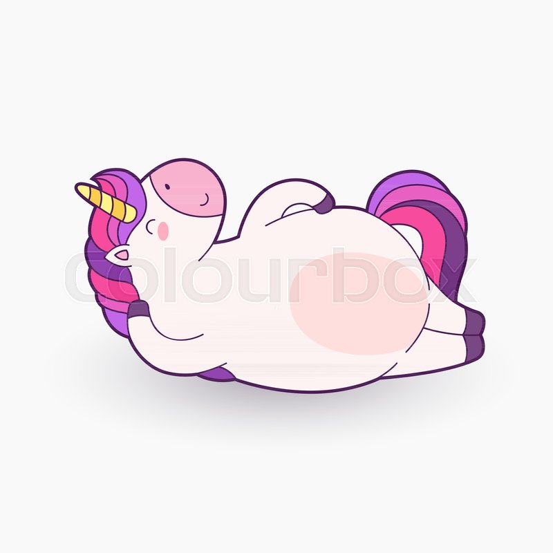 Cute Cartoon Magical Unicorn Vector Stock Vector