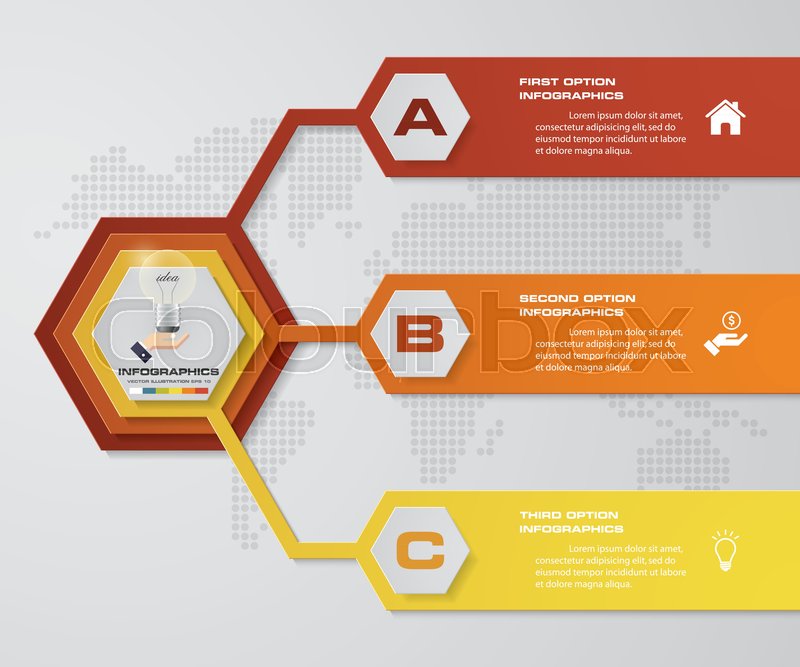modern 3 options presentation business infographics template eps 10