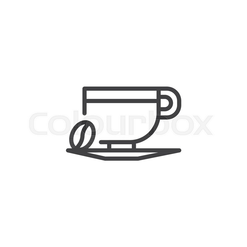 Coffee Cup And Bean Outline Icon Linear Style Sign For Mobile Concept Web Design Americano Hot Drink Mug Simple Line Vector Coffee Cup And Bean Outline Icon Linear Style Sign For Mobile Concept Web Design Americano Hot Drink Mug Simple Line Vector