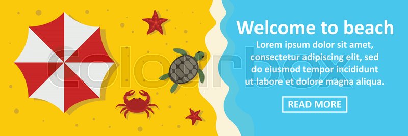 Welcome To Beach Banner Horizontal Stock Vector Colourbox