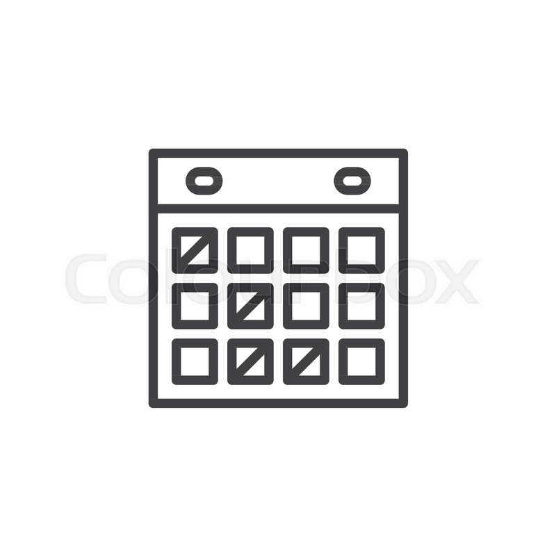 calendar outline icon linear style sign for mobile concept and web calender outline