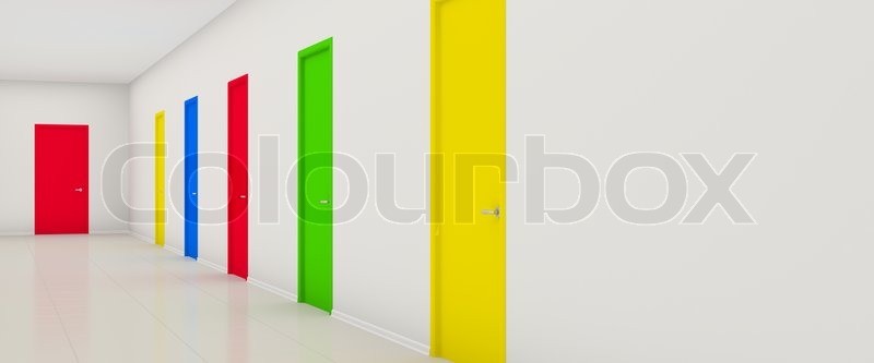 white long corridor with color doors | stock photo | colourbox white long corridor with color doors | stock photo | colourbox