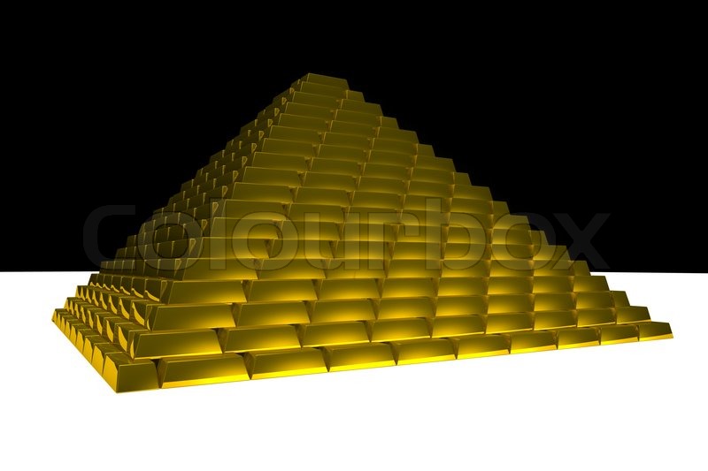 Pyramid with gold bricks | Stock Photo | Colourbox