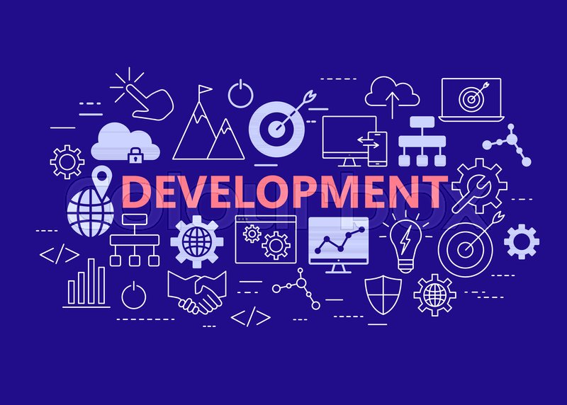 Development Poster With Flat Icons Stock Vector Colourbox