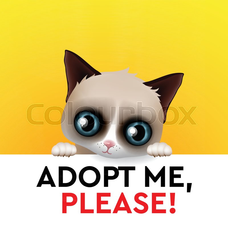 Adopt me, red heart, cute cartoon | Stock vector | Colourbox