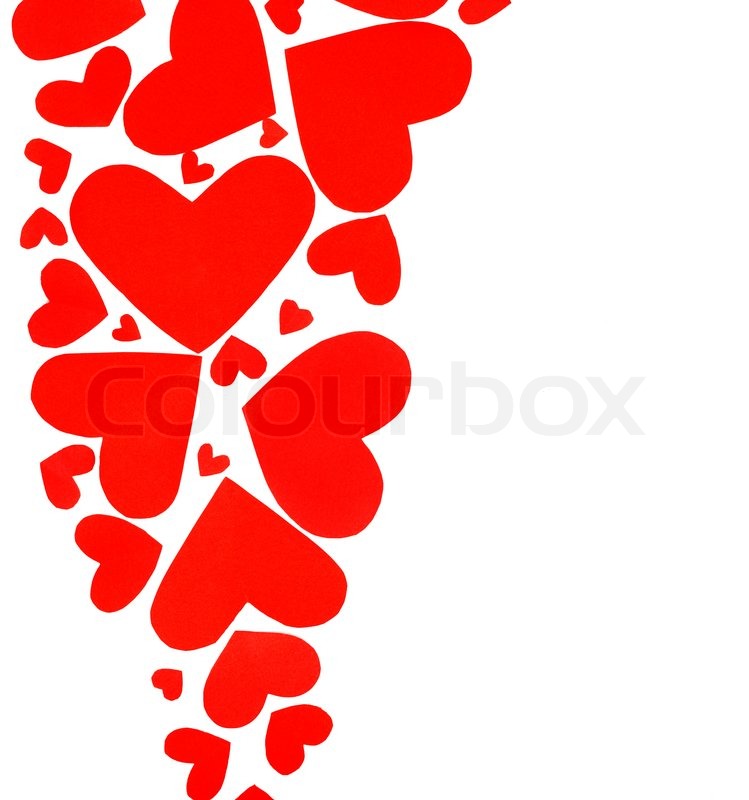 Red hjerter grænsen af mange ... | Stock foto | Colourbox