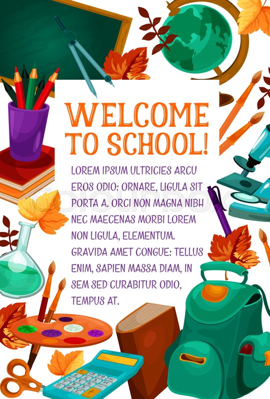 welcome to school poster template for stock vector colourbox welcome poster for school