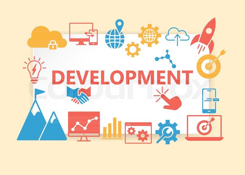 Development Poster With Icons Set Stock Vector Colourbox