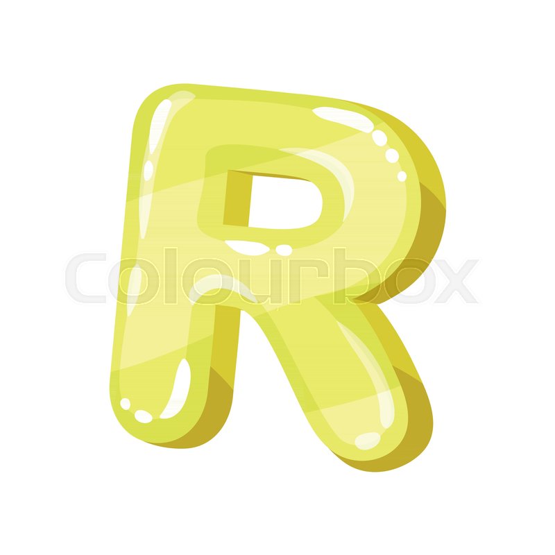 R Yellow Glossy Bright English Letter Stock Vector Colourbox