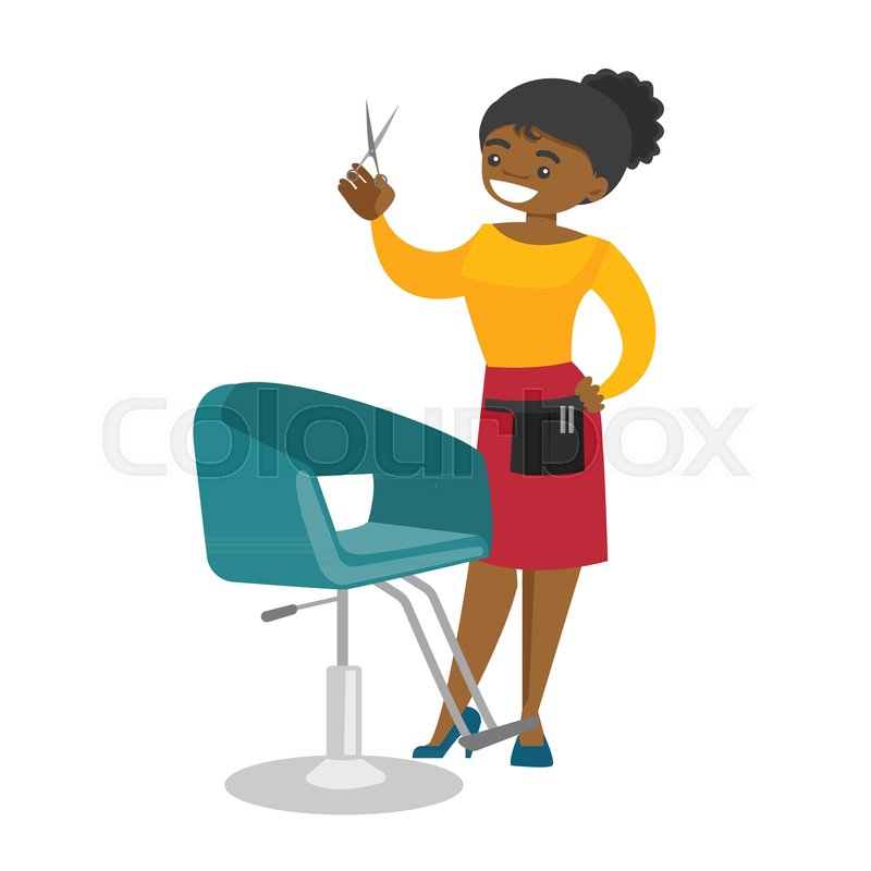 Young African American Hair Stylist Stock Vector Colourbox