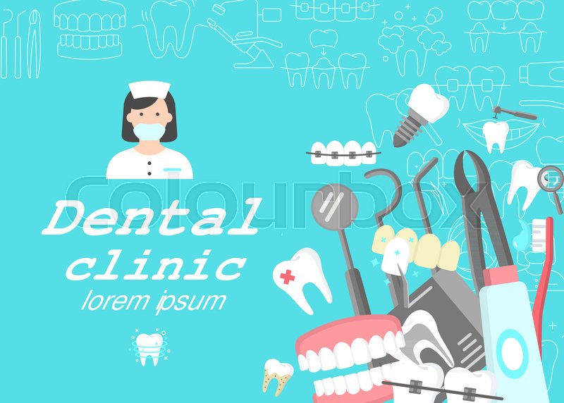 Banner Of Dental Cabinet With Dentist Stock Vector Colourbox
