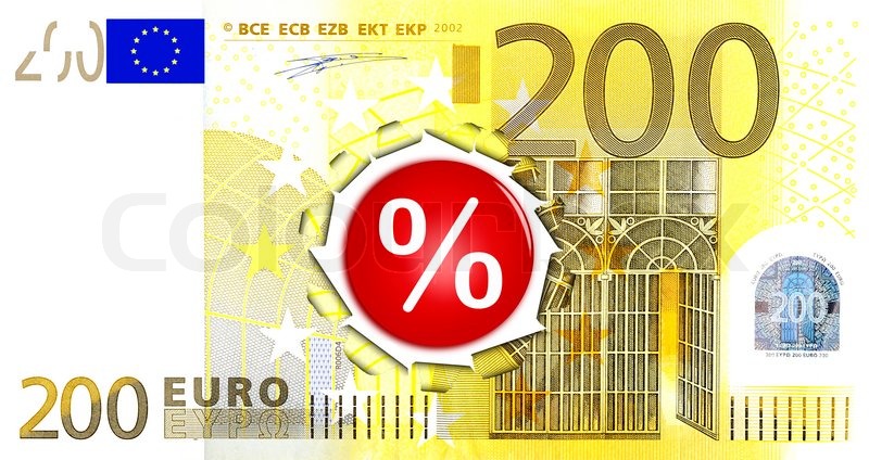 Geldschein, Euro, Prozente | Stock Bild | Colourbox