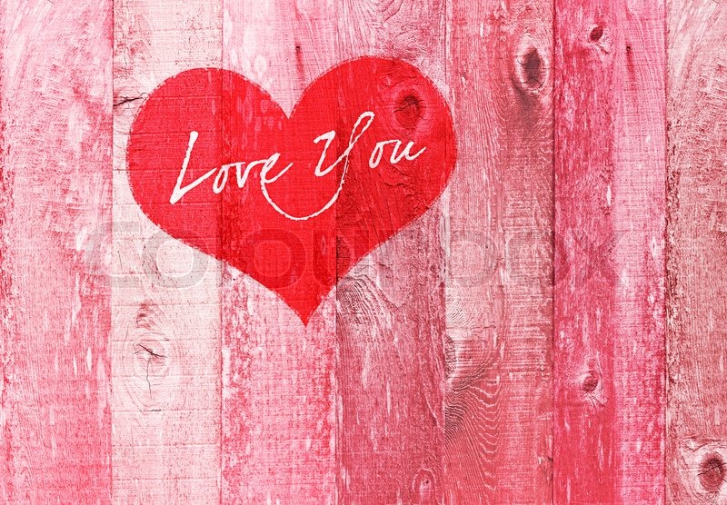 valentines day holiday love you heart greeting on distressed vintage