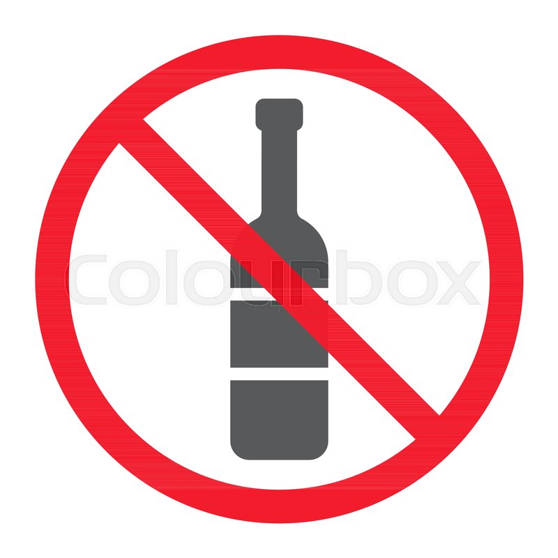 No alcohol glyph icon, prohibition and ... | Stock-Vektor | Colourbox