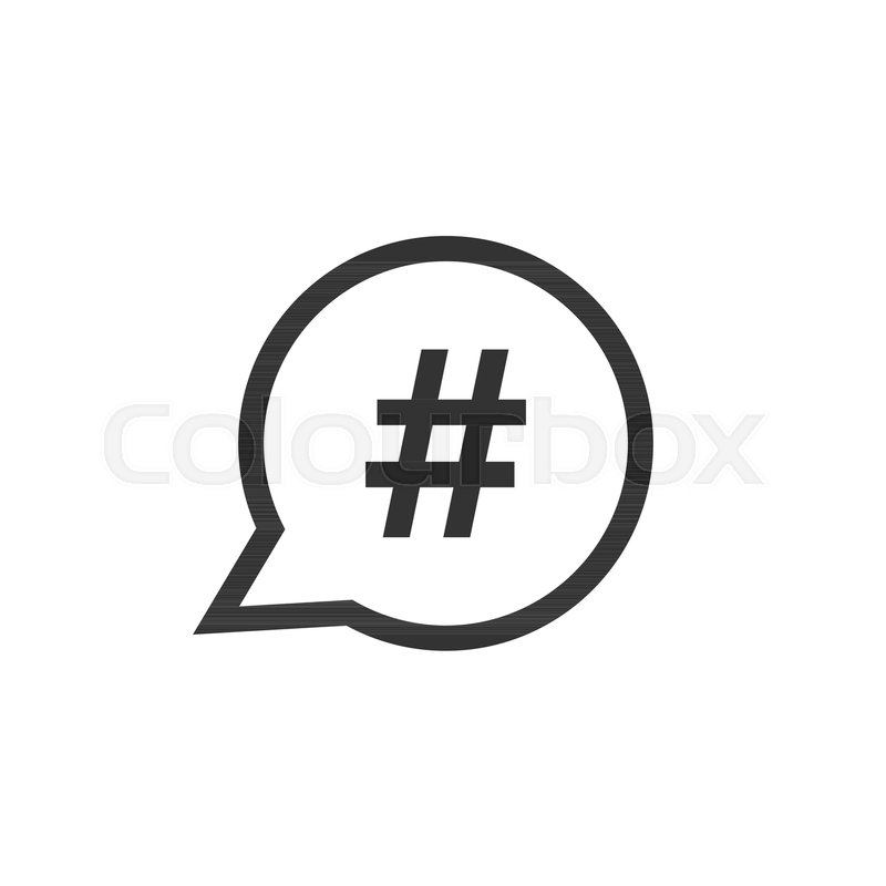 Hashtag Vector Icon In Flat Style Stock Vector Colourbox
