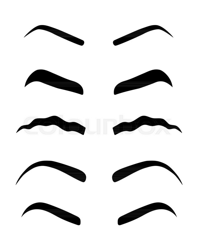 Layouts of womens eyebrows. Vector Inventory vector Colourbox photo regarding Eyebrow Stencils Printable named Products of womens eyebrows. Vector Inventory vector Colourbox