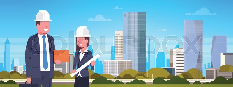 Business Man And Woman Construction Stock Vector Colourbox
