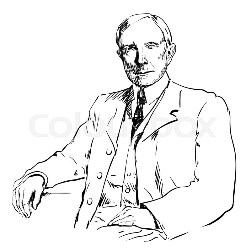 john davison rockefeller sr hand drawn vector illustration isolated
