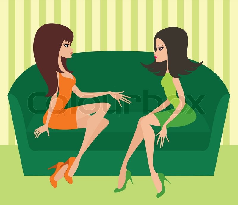 Women Talk On A Sofa Stock Vector Colourbox