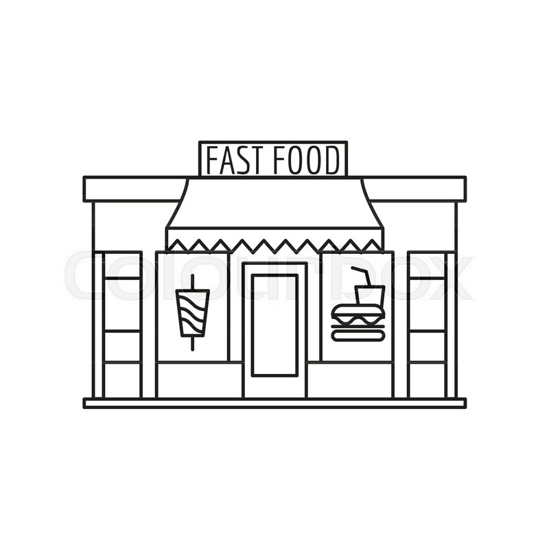 Store front fast food icon. Outline Stock vector Colourbox