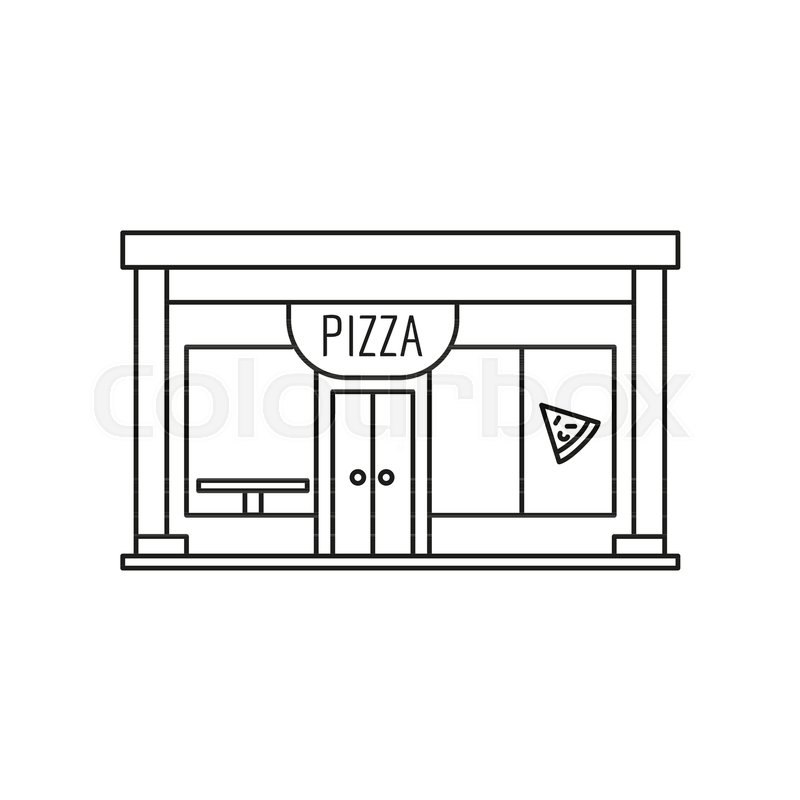 Store front pizza icon. Outline Store Stock vector Colourbox