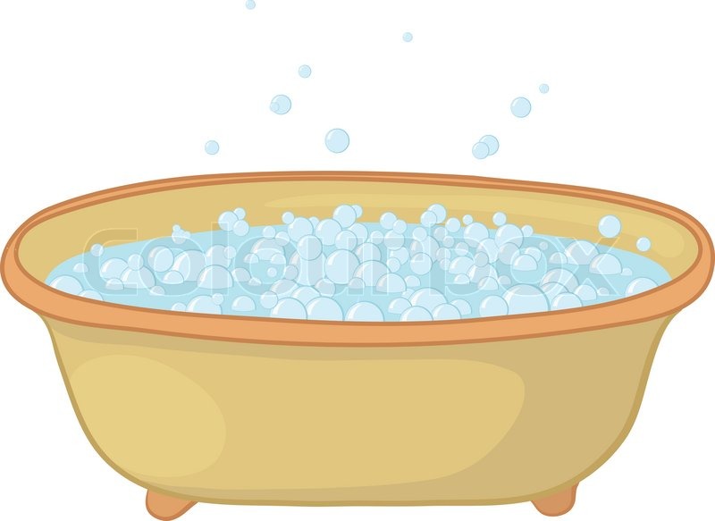 Old bathtub with blue bubbles of soap suds | Stock Vector ...