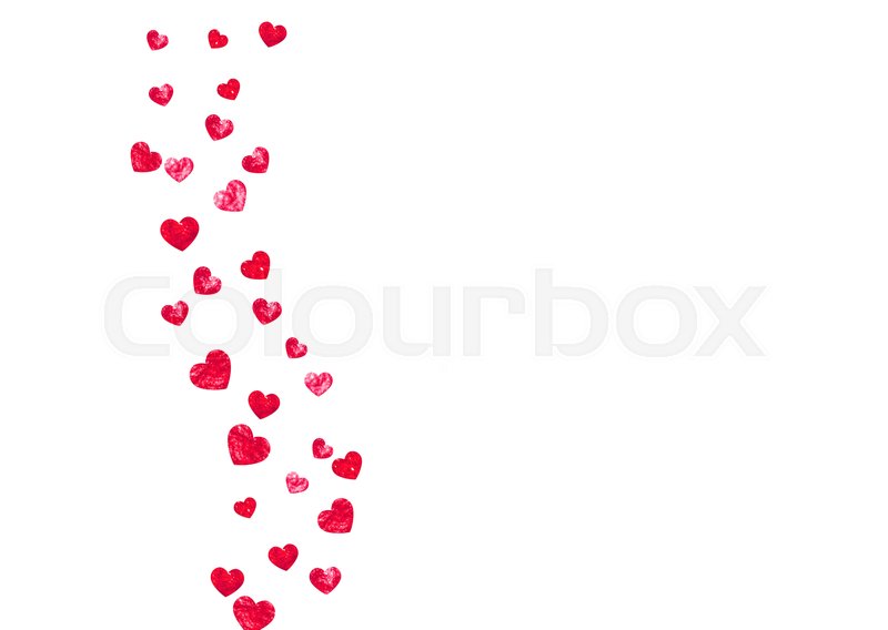 wedding confetti with pink glitter hearts valentines day vector