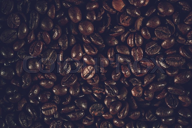Close up coffee beans background | Stock image | Colourbox