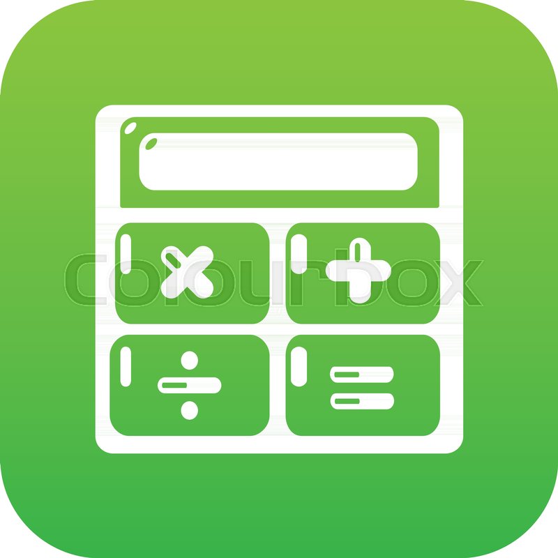 Calculator icon green vector isolated ... | Stock vector | Colourbox
