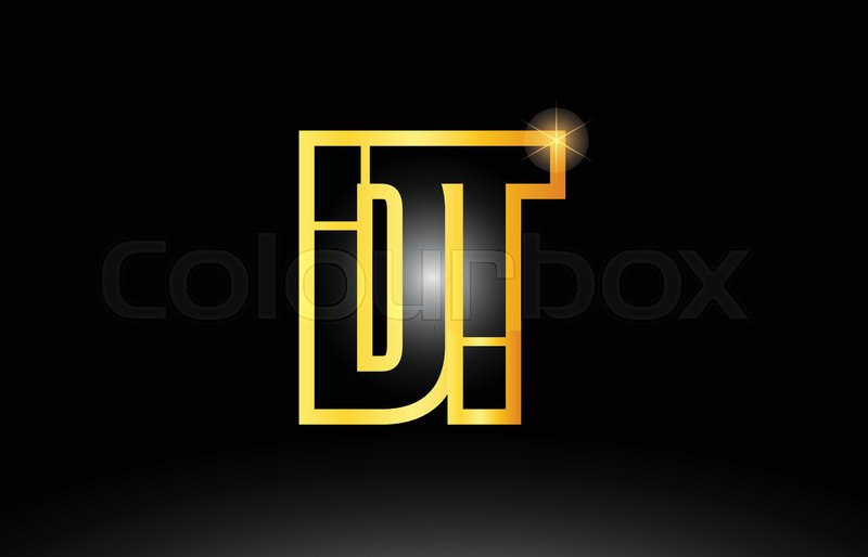 Gold Black Alphabet Letter Dt D T Logo Combination Icon Design Stock Vector Colourbox