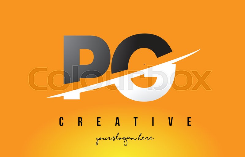 Pg P G Letter Modern Logo Design With Stock Vector Colourbox