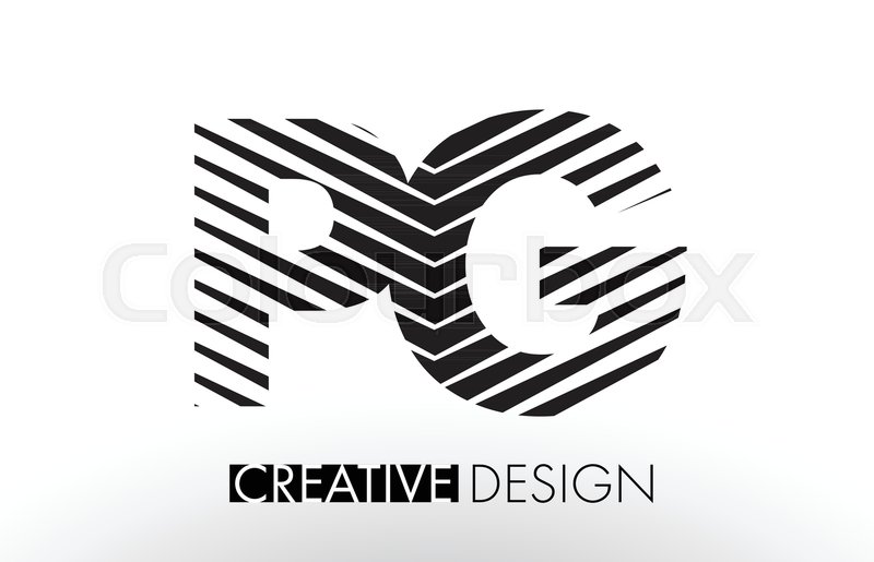 Pg P G Lines Letter Design With Stock Vector Colourbox