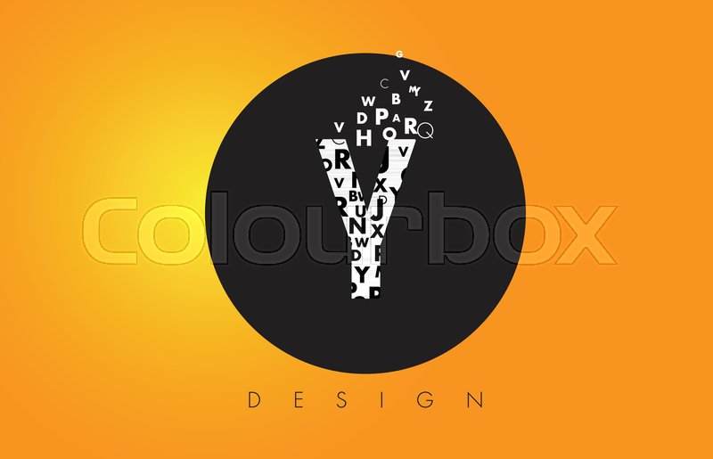 Y Logo Design Made Of Small Letters Stock Vector Colourbox