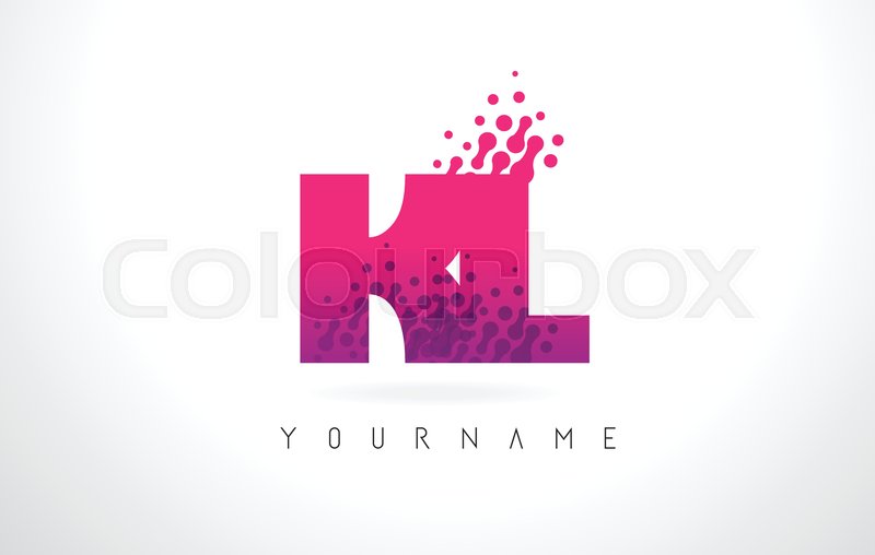 Kl K L Letter Logo With Pink Letters Stock Vector Colourbox