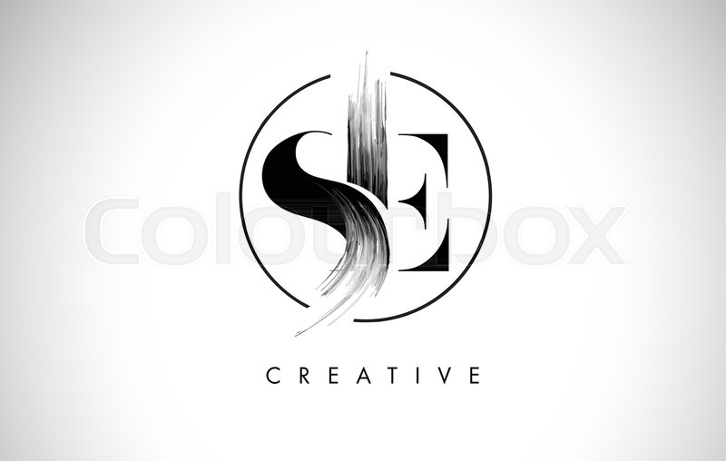 SE Brush Stroke Letter Logo Design. ... | Stock vector | Colourbox