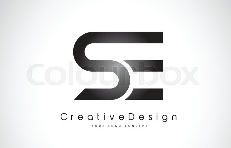 se s e letter logo design in black colors creative modern letters