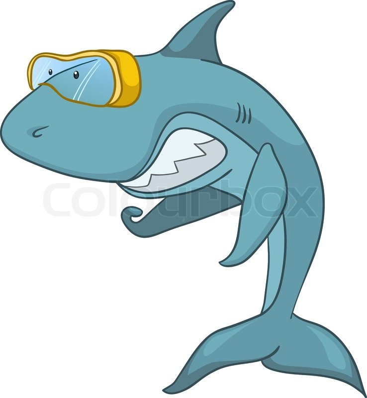 Cartoon Character Shark Isolated on ... | Stock vector | Colourbox