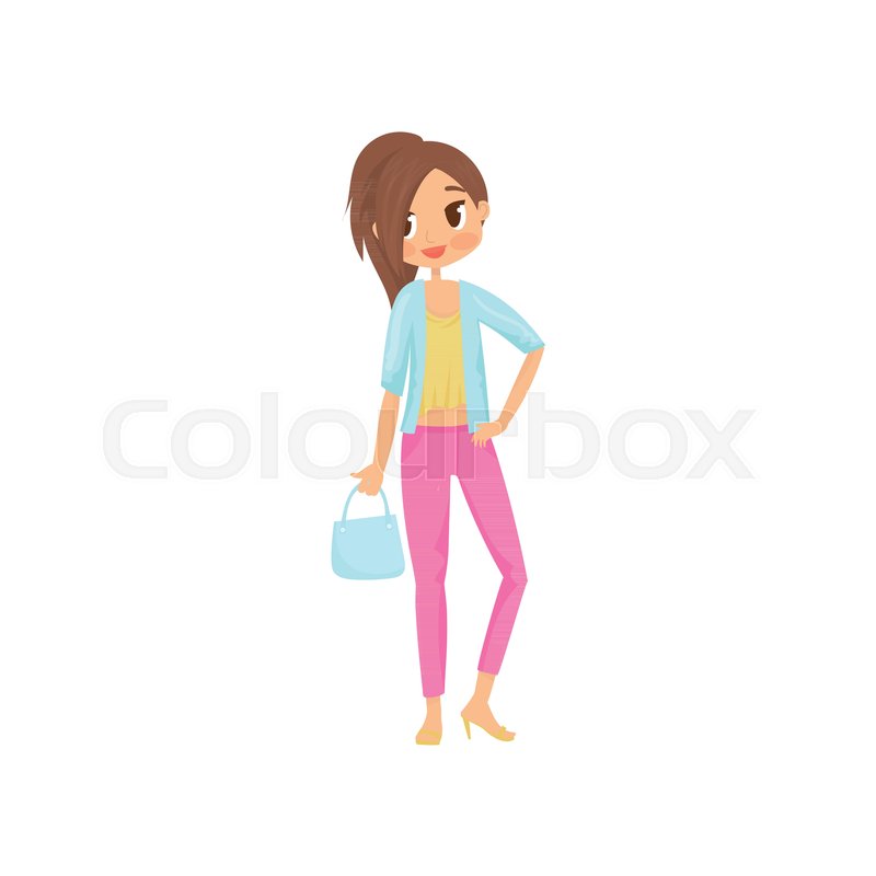 Download Cartoon Character Of Fashion Brunette Stock Vector Colourbox PSD Mockup Templates