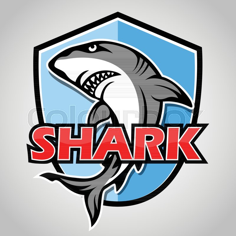 Cartoon shark with blue shield | Stock vector | Colourbox Cartoon shark with blue shield | Stock vector | Colourbox