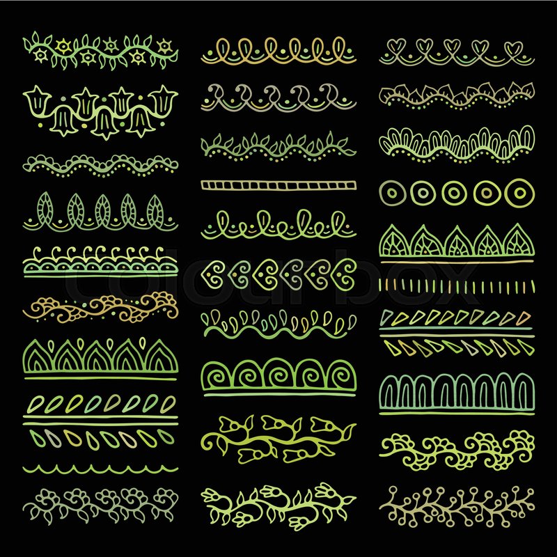 Mehndi Style Vector Dividers Set Of Stock Vector Colourbox