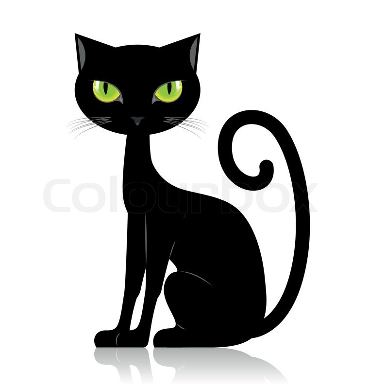 cartoon black cat clipart