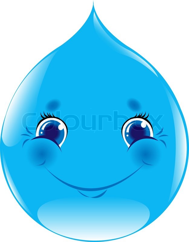Cartoon Water Drop Isolated On White Stock Vector Colourbox
